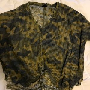Urban Outfitters Thermal Camo Long Sleeve